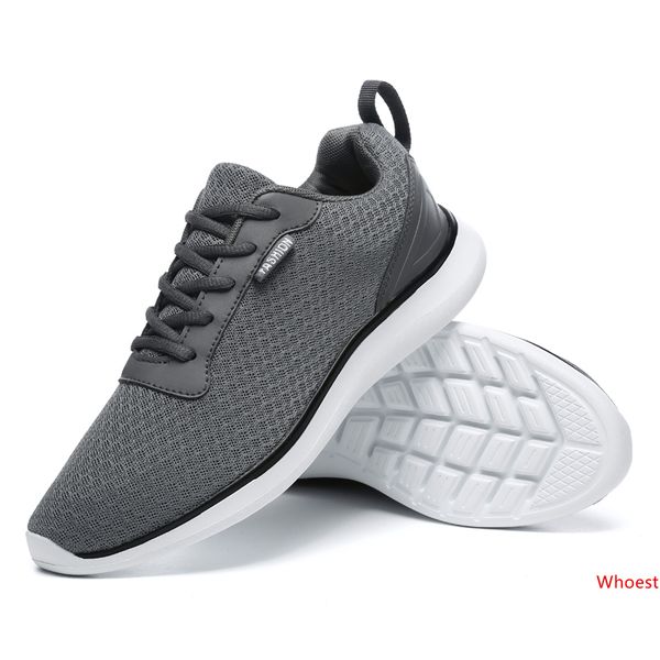 

light weight mens running shoes black grey white run sports trainers sneakers summer breathable homemade brand made in china size 39-44