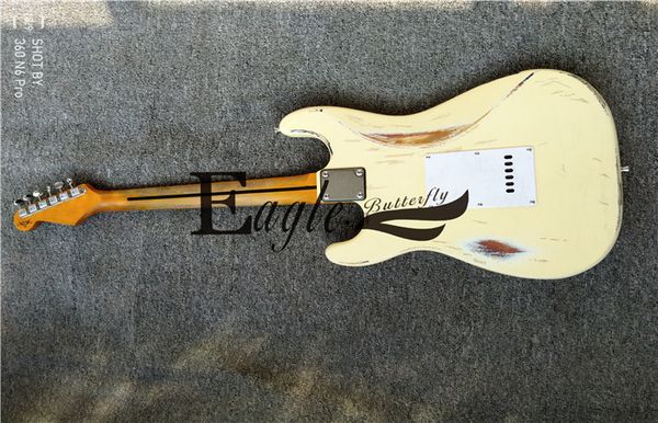 

eagle. butterfly, electric guitar electric bass custom shop, sunset color milky white electric guitar st make old guita in stock