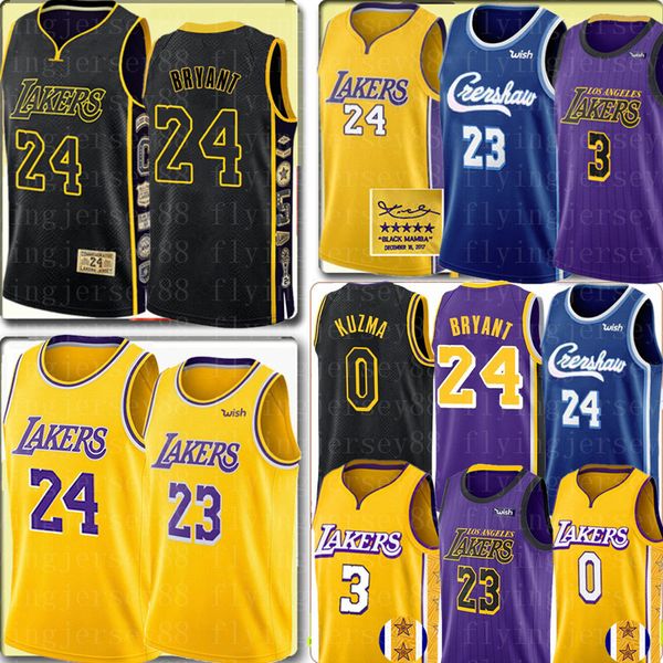 

24 lebron 23 james bryant jersey los angeles laker jersey ncaa anthony 3 davis kyle 0 kuzma basketball jerseys, Blue;black