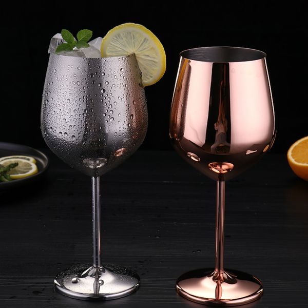 

500ml 304 stainless steel goblet high-end red wine juice drink champagne goblet drum shape red wine cup for bar cup