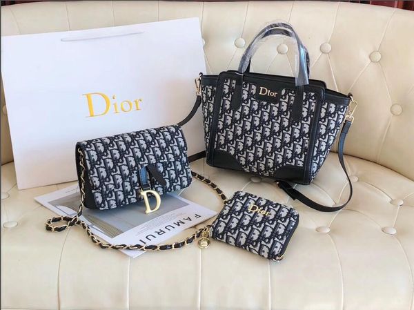 

designers handbag three-piece set explosion selling style genuine leather quality leather handbag handbag shoulder bag--5