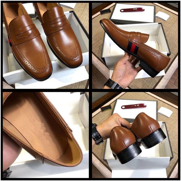 

38~45 plus size red print loafers suede embroidery shoes men luxury dress shoes round toe slip on classic loafer men 20ss, Black