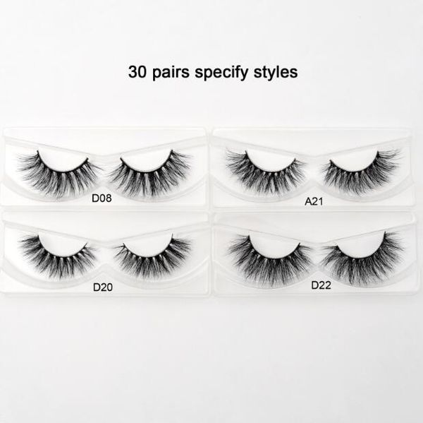 

mink lashes with tray no box 30 pairs pack hand made full strip false eyelashes makeup cilios1