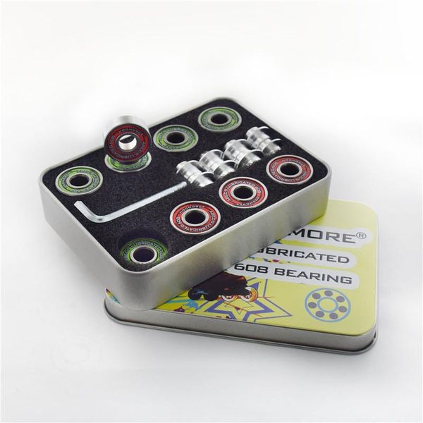 

16 pieces dual covers abec-9 skateboard bearing 608rs roller inline skates patines 608 skating bearing tool spacers as gift ohpfk