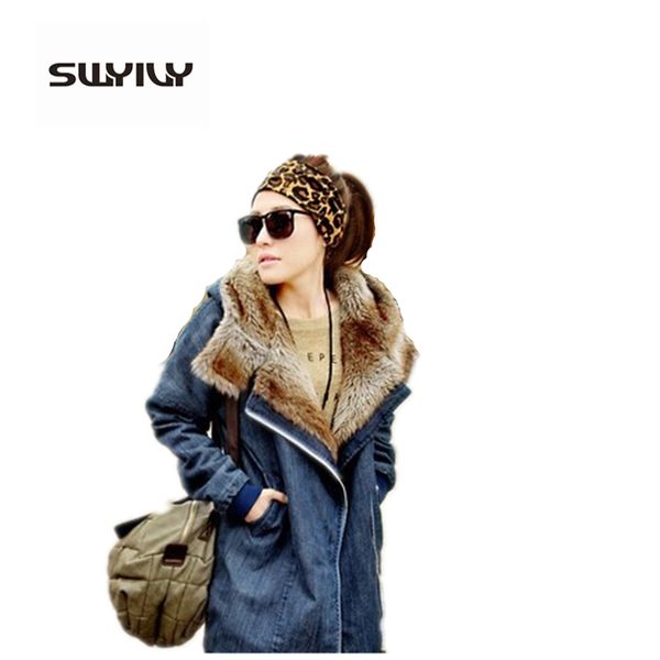 

wool liner woman cotton parkas ,2017 new fur line hooded thick cotton coat ,super warm winter denim jackets, Black