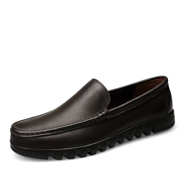 

2019 men's casual shoes men loafers moccasins breathable flat shoes zipper leather footwear sneakers mocassin %05801, Black