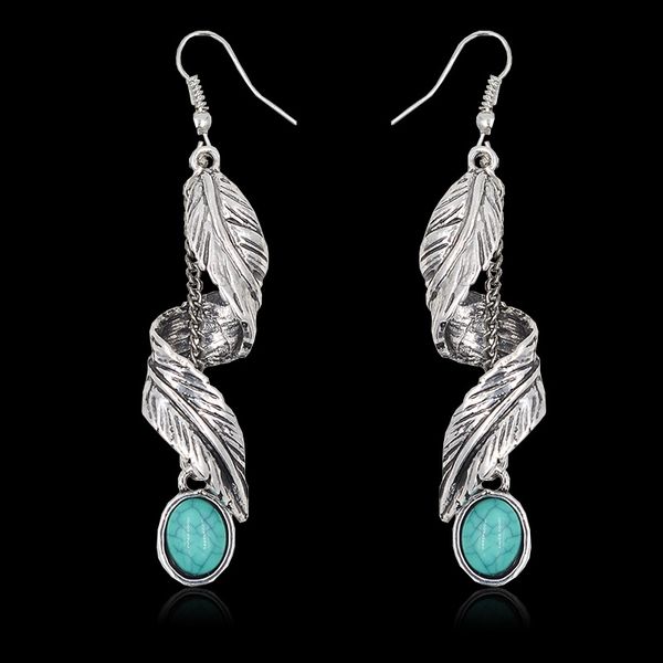 

earrings female turquoise ear cuff jewelry bohemian style earring wholesale, Silver