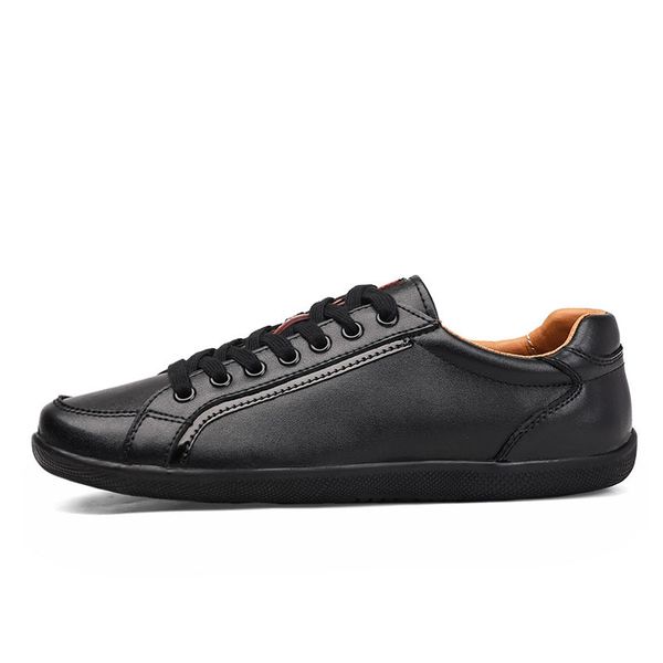 

men flat leather casual shoes black white outdoor man walking sneakers comfortable quality male luxury fashion shoes