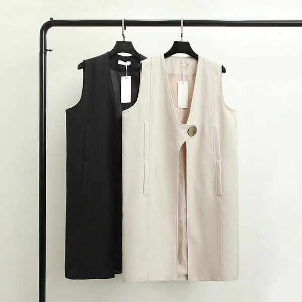 

a23 autumn casual vest jacket 3xl plus size women's clothing fashion single buckle sleeveless outerwear, Black;white