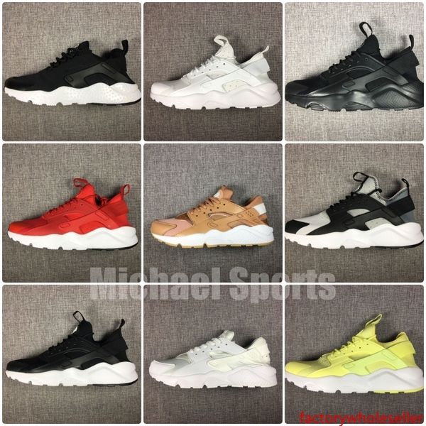 

with box new huarache running shoes sports shoes for men women black white red grey mesh light trainers
