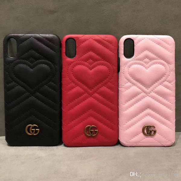 

Case for iphone Xs max diamond love brand design letter G mobile phone case for iphone X Xs Xr 7 7plus 8 8plus 6 6plus hard back cvoer