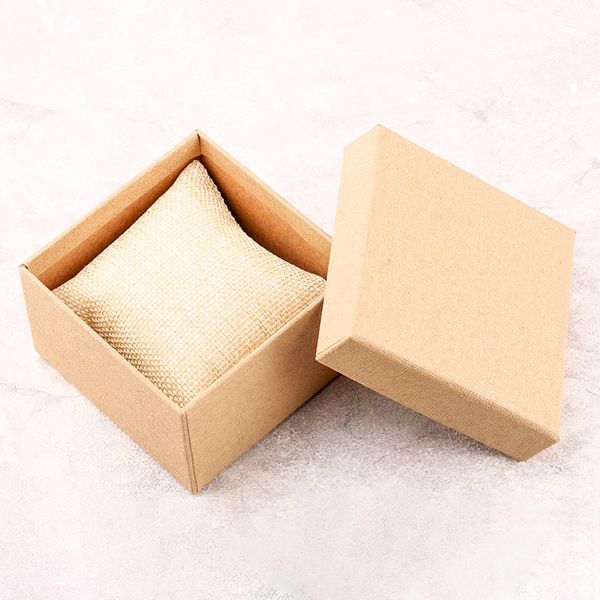 

ivory color wooden watch gift box paper boxes storage jewelry display watches case pillow foam pad, Black;blue