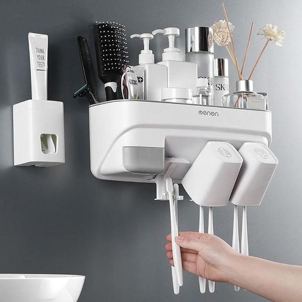 Держатель зубной щетки Автоматический дозатор зубной пасты соковыжималка ABS ванная комната стеллаж для хранения настенные аксессуары для ванной комнаты наборы 2 стиля