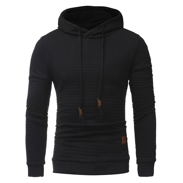 

selling men classic rhombus casual pullover hoody europe and america men's sweatshirts & hoodies, Black