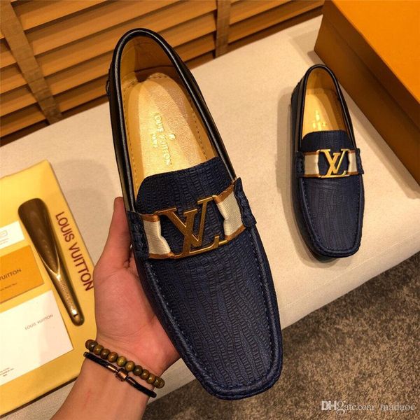

20ss mens shoes casual plus size leather luxury designers social driving brands fashion dress moccasins men loafers yetc3, Black