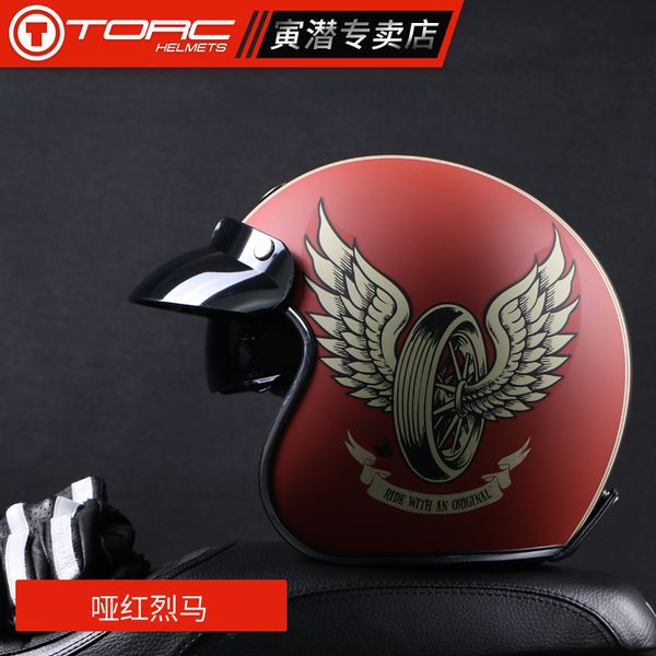 

motorcycle vintage helmet torc t57 open face helmet ece approved half retro moto casco capacete motociclistas capacete
