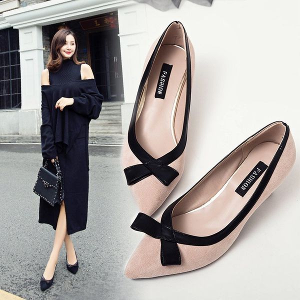

new women pumps pointed toe high heels stiletto suede party shoes ladies dress wedding 5 cm heels thin female sandal, Black