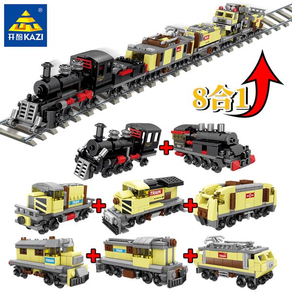 

city train model toys building blocks tracks rail motor kits carriage passenger train station rail tracks construction for kids boys gift 06