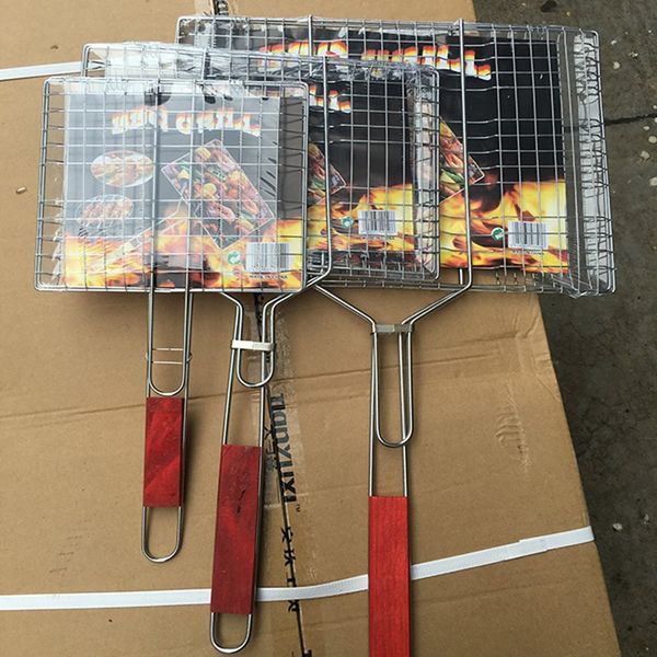 

bbq grilled outdoor barbecue tools grilled fish clip roast meat hamburger net environment barbecue accessories wood crank dhl fa2216