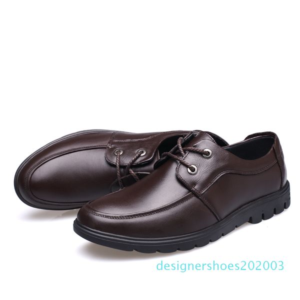 

men casual leather shoes cowhide men dress shoes with genuine leather men casual shoes d3, Black