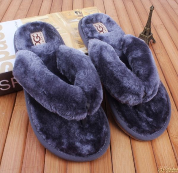 

2019 new spring summer winter home cotton plush fur slippers men indoor floor bedroom flat shoes ing, Black