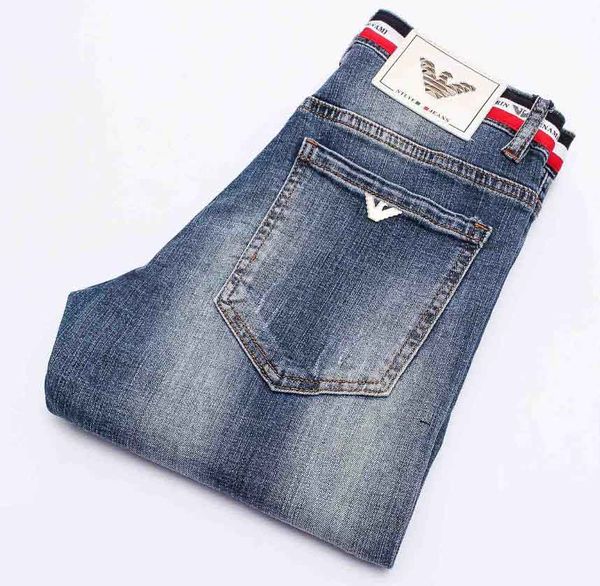 

amn дизайнер мужских джинсов классического luxury ковбойской высокого качества брюки мода животное логотип синяя молотый белый дышащий rock, Blue