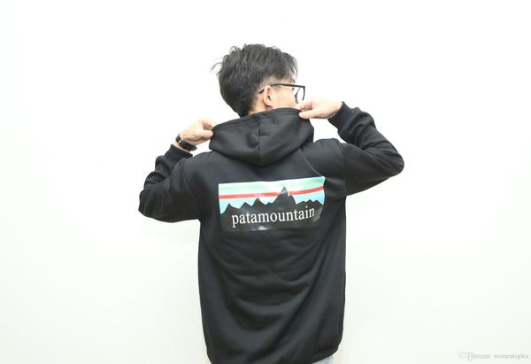 

19fw teenager patamountain letters hoodies men women spring autumn clothing sweatshirts, Black