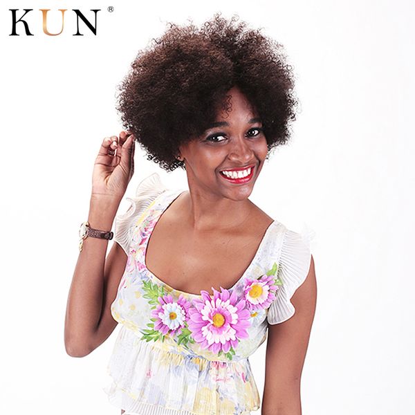 

afro kinky curly wig short human hair wigs 13x6 lace front human hair wigs 150 180% density lace wig remy pre plucked kun, Black;brown