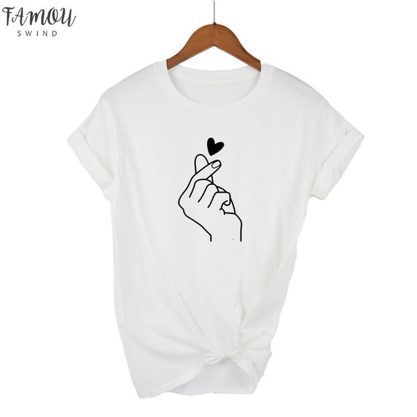 

cap sleeve new arrival women t shirt graphic love hand funny summer plus size tee shirt hipster clothes streetwear tshirt brand, White