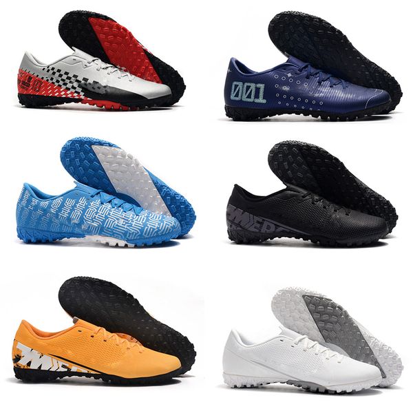 

2020 mens soccer shoes mercurial vapors 13 pro tf indoor soccer cleats cr7 cristiano ronaldo football boots njr neymar scarpe calcio, Black