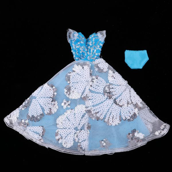 

fashion sequin gauzy skirt dress for 1/6 blythe doll dress up accessory blue