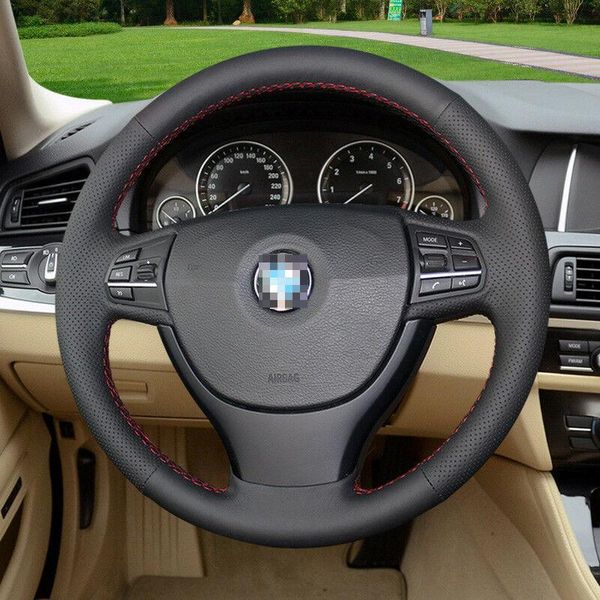 

for bmw 525 sport black leather /hole leather hand sewing steering wheel cover