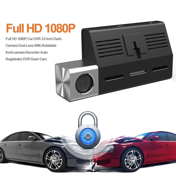

full hd 1080p car dvr 3.0 inch dash camera dual lens with rotatable front camera recorder auto registrator dvr dash cam