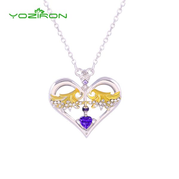 

yoziron crystal red heart pendant necklaces for women gift arrow of love necklace choker long link chain necklace jewelry, Silver