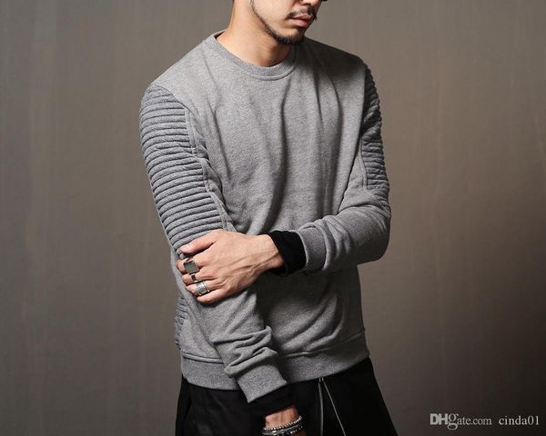 

mens конструктора пуловер solid color полосатый вскользь фуфайки atutumn основывая рубашки hip hop high street пуловер бесплатная доставка, Black