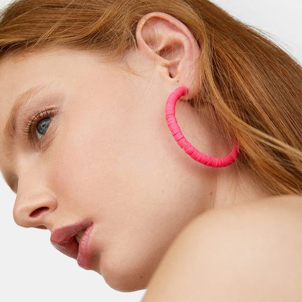 

flatfoosie trendy large hoop earrings for women big round circle bohemian resin hanging loop earrings punk party jewelry brincos, Golden;silver