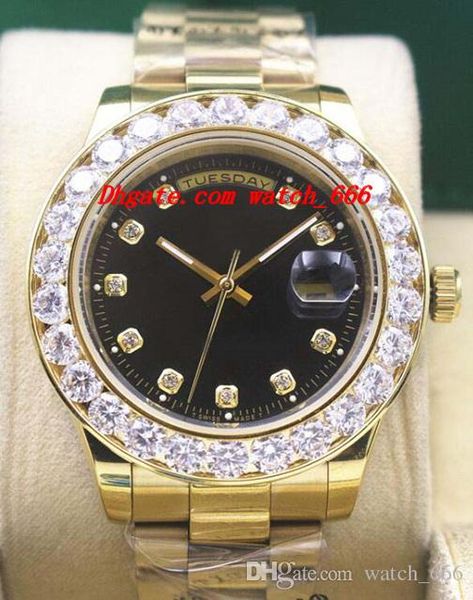 

3 style luxury watches mens 18kt white gold/yellow gold bracelet bigger diamond automatic fashion men's watch wristwatch, Slivery;brown