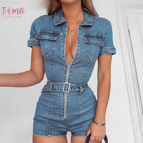 

zipper sexy джинсовый комбинезон короткие женщины rompers карманные летние джинсы-футляр комбинезоны повседневная мода party club combishort, Black;white