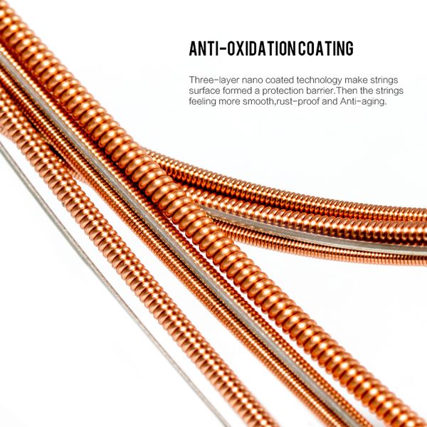 

orphee sa series acoustic guitar strings set professional medium light extra light string 90/10 bronze guitar string accessories