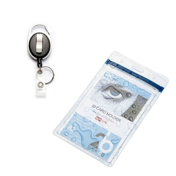 

10 pack retractable badge id card holders with carabiner reel clip key chain, Silver