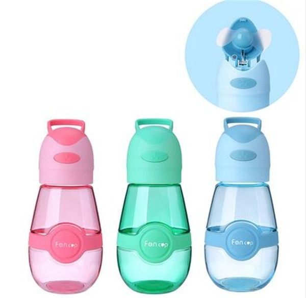 400 ml Fãs Garrafa de Água Portátil Garrafa de Água BPA-Free Resistente Ao Calor com Mini USB Fan Estudante Verão Fresco Fã Copos
