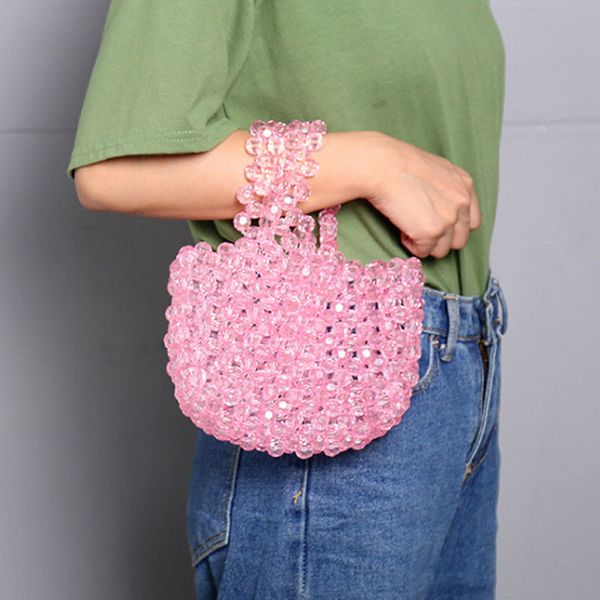 

acrylic beaded bag handbags evening bags beads wedding cocktail party wedding bridal handmade for jewelry, Pink;blue