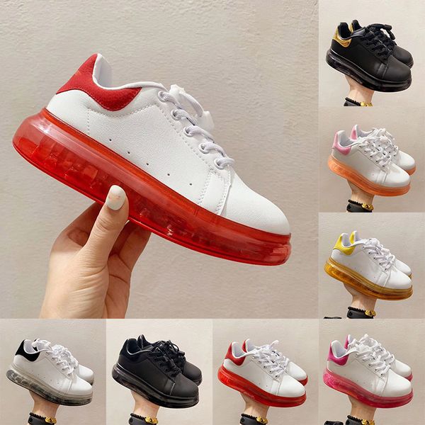 

new designer kids girls luxury 3m reflective platform mcqueen s shoes velvet athletics flat height increasing genuine leather, Black