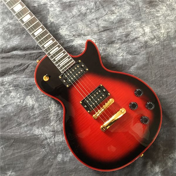 

red, lp guitar electric guitar, lp, gold hardware. ing