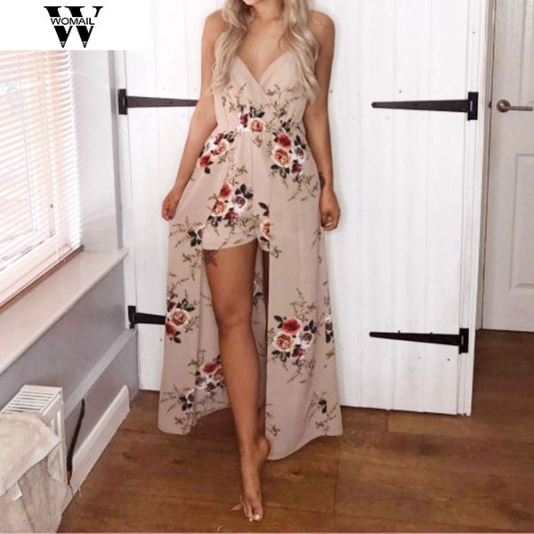 

2017 new women gril fashion summer sleeveless flower party jumpsuit playsuit beach trousers oct30, Black;white
