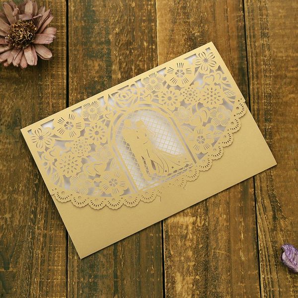 

20pcs bridal invitation cards laser cut invitations cards kits for wedding birthday party anniversary with inner sheets