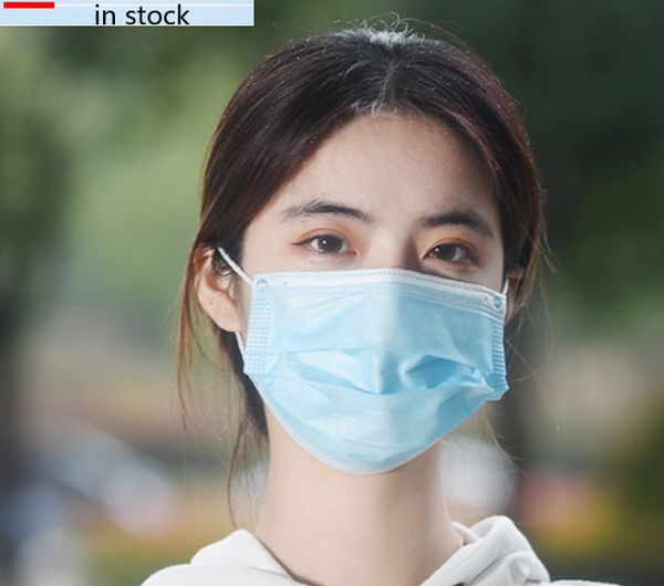 

dhl fedex wholesale disposable mask ce masks children thick 3-layer nonwovens blue mascarillas masques civil cloth face masks