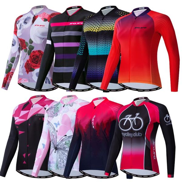 

weimostar long sleeve women cycling jersey mtb road bike jacket pro female bicycle clothing mujer cycling shirt, Black;red