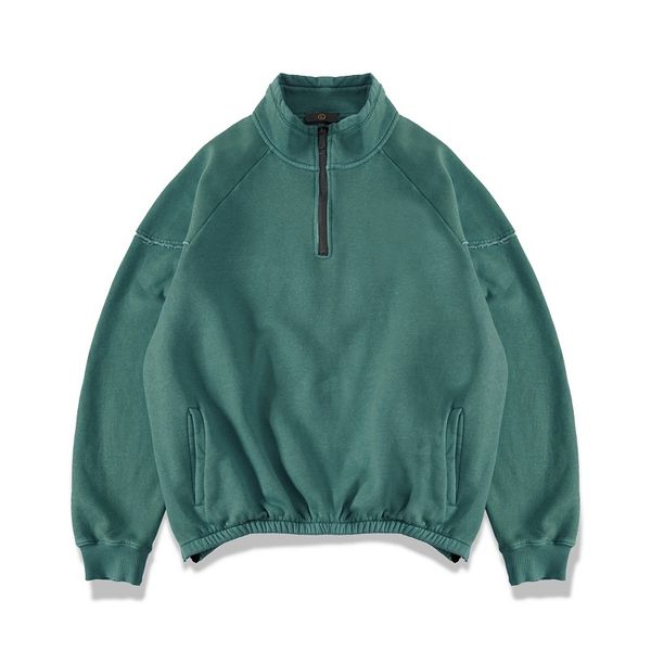 

men's hoodies & sweatshirts 100% cotton men european and american street hip-hop zip pullover, Black