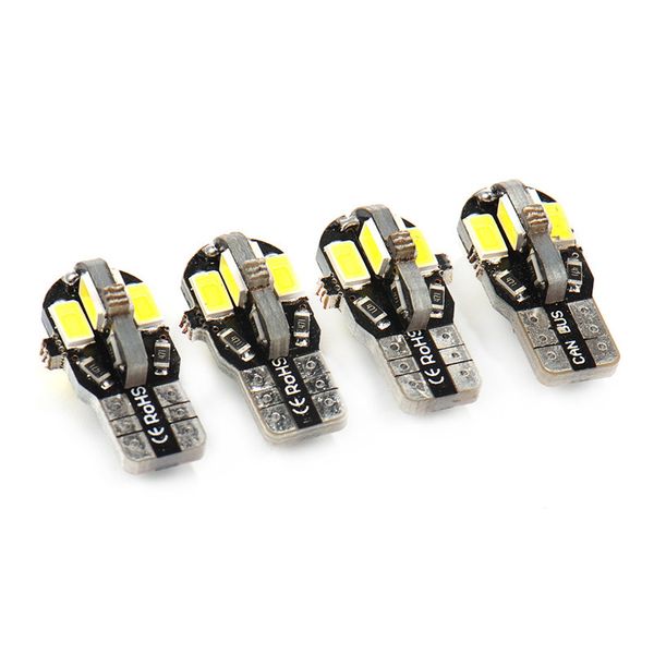 

4pcs led t10 w5w 194 smd led bulb show wide lights t10 8 smd 5630 5730 car light no obc error
